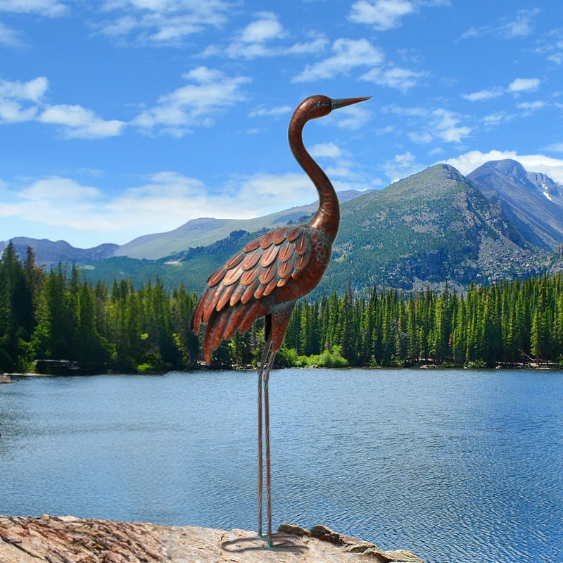 chisheen Outdoor Garden Crane Statues and Sculptures Metal Yard Art Statue for Garden Decoration Large Size - Image 5